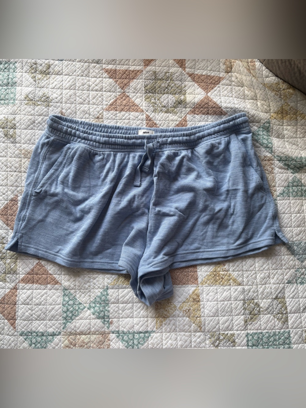aerie Light Blue Ribbed Lounge Shorts